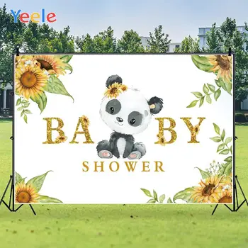 Yeele Baby Shower Panda Słoneczniki prezent na Urodziny tło фотофон zdjęcie do dekoracji studio fotograficznym indywidualny wymiar