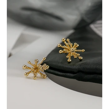 Yhpup prosty złoty fajerwerki kolczyki pręta dla kobiet pozłacane miedziane Kolczyki biżuteria Pendientes Mujer Moda 2020 prezent