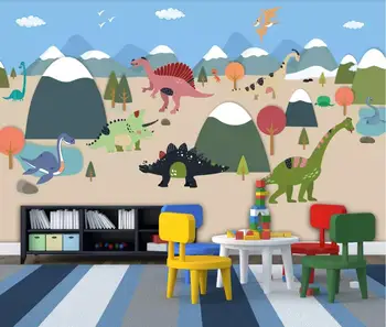 Z tektury Юрские dinozaury tapety naścienne 3d sypialnia dla dzieci, tapety ścienne malowidła 3d tapety HD formularz papier na zamówienie