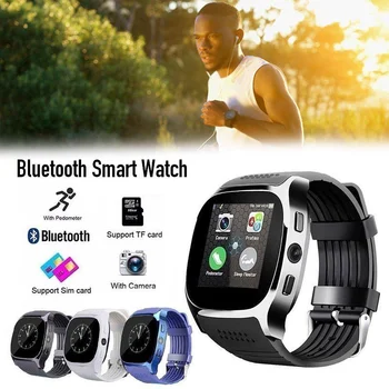 ZK50 T8 Bluetooth Smart Watch obsługa karty SIM, kamera, ekran dotykowy zegarek Mężczyźni/Kobiety połączenie wodoszczelne zegarki sportowe Android iOS