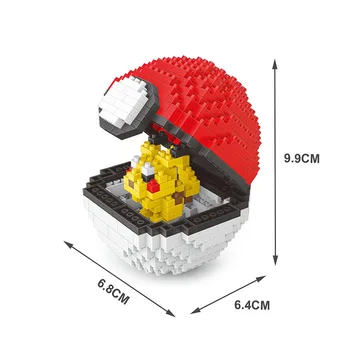Zbierz Pokemon ball Toy Bricks Micro Building Blocks Pikachu Squirtle Anime Figure zabawki edukacyjne dla dzieci