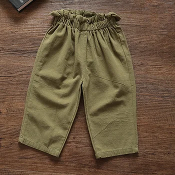 Zestaw dla dziewczynki wiosna i jesień bawełna dziewczyny lalka kołnierz top + spodnie 2 szt. odzież Dziecięca haft odzież Dziecięca 1-4Y