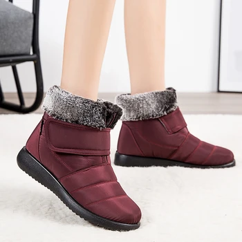 Zima plus aksamit ciepłe damskie buty wodoodporne damskie rakiety śnieżne ciepłe buty zimowe damskie antypoślizgowe bawełniane buty botki 35-43