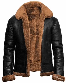 Zimowa męska kurtka sztuczna płaszcz z kołnierzem ze sztucznego futra gruba ciepła męska Мотоциклетная kurtka nowa moda ветрозащитное skórzany płaszcz męski