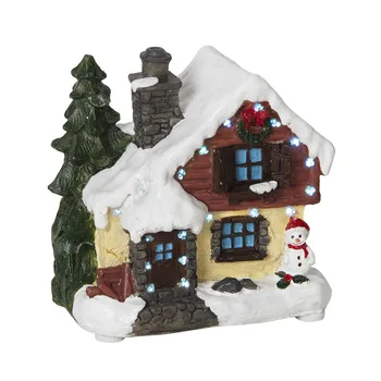 Zimowy ozdoba choinkowa śnieg boże Narodzenie rustykalny dom z światłowodowych diodą led