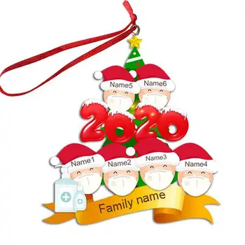 Złoty Święty Mikołaj Noel 2021 kwarantannie świąteczne dekoracje do domu Świąteczny prezent spersonalizowane boże Narodzenie boże narodzenie ornament pandemia-społeczne
