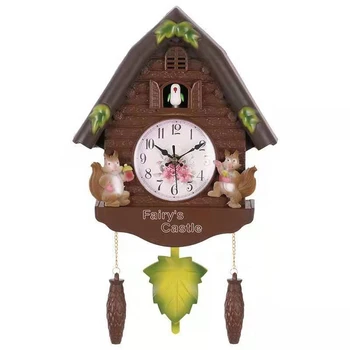 Ładny Ptak Wall Cuckoo Clock Alarm Clock Cuckoo Clock Living Room Watch Brief Children Bedroom Decor Home Day Time Alarms Clocks D