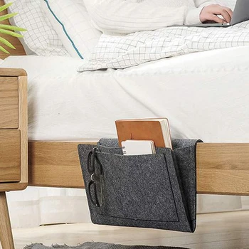 Łóżko przewodnik organizator uchwyt łóżka stolik torba filc organizator przechowywania wiszące Kieszenie sofa telewizor pilot zdalnego sterowania książka Caddy sofa kieszenie