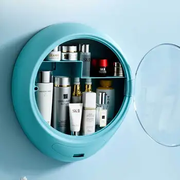 Ścienny kosmetyczny szuflada łazienka bez wycinania bez śladów naklejki okrągłe pudełko do przechowywania duża przestrzeń pudełko do przechowywania biżuterii