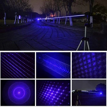 Świecąca niebieska potężny laser latarka 445 Nm 10000м wielofunkcyjny фокусируемый celownik laserowy wskaźniki latarka świeci naciągacze