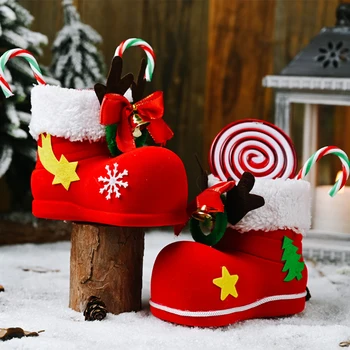 Świąteczne Cukierki Buty Santa Claus Cukrownie, Cukierki, Prezenty, Buty, Skarpetki Cukierki Dekoracyjne Pudełko-Decor Dekoracje