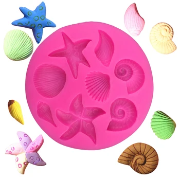 Życie morskie muszle kształt 3D kremówki ciasto silikonowe formy spożywczy lany конфитария czekolada, wyroby cukiernicze słodycze narzędzia F0240