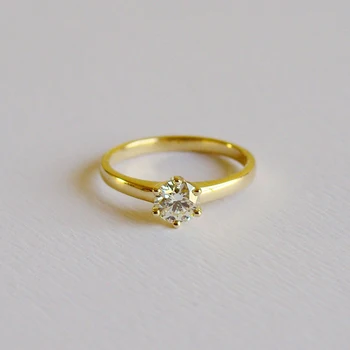 Żółte złoto obrączki 5,5 mm Laboratorium diament kamień klasyczny obiekt, w luksusowym sześć Pazur 925 srebrne pierścionki dla kobiet obrączki ślubne dekoracje