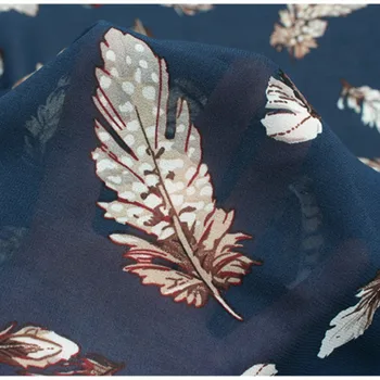 Полуметровое ciemno-błękitne dno z pióra pieczęcią szyfonu tkaniny do sukni halka materiał ubrania T872
