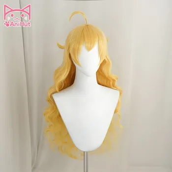 【AniHut】Żółty Yang Xiao Długi, Falisty Peruki Syntetyczne Odporne Cosplay Włosy Anime Cosplay Peruka Yang Xiao Długi