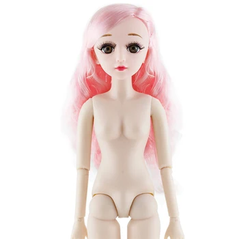 1/3 60 cm, niebieskie oczy 21 ruchomego przegubu lalka BJD kobiet nago Nuded ciało 3D rzęsy głowa lalki, zabawki dla dziewczynek prezent
