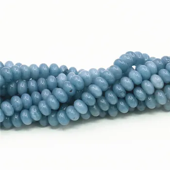 1 strand/lot naturalny kamień niebieski chalcedon Akwamaryn Ангелит Strand koraliki kamień wyniki kształt temat dystansowe koraliki do biżuterii DIY