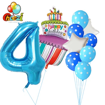 10 szt Baby Shower 1st 2 3 4 5 Birthday Party Decor 40inch Number Foil Balloons Supplies Baby boy Girl balls latex helium globos