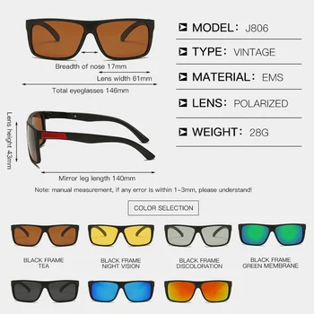 10 szt./lot klasyczne okulary polaryzacyjne TR90 mężczyźni kobiety kwadratowe okulary do jazdy elastyczne, lustrzane modne okulary Gafas UV400
