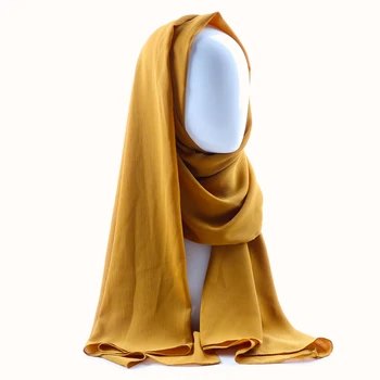 10 szt./lot kobiety twarde proste krepa, szyfon hidżab szalik okłady miękkie długie islamskie szali muzułmańskie pomarszczone szyfonowe szale chusty