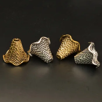 10 szt./lot rzemiosło Róg forma aluminiowe koraliki pokrywa 20x16 mm złoto/srebro handmade kolczyki kurtki pędzelkiem pokrywy czołowe DIY biżuteria Urok