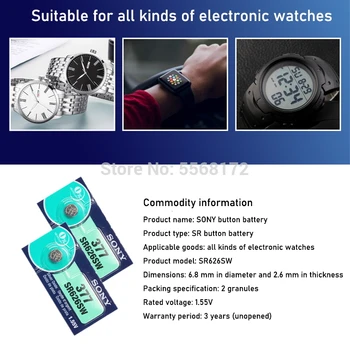 100pcs Sony 1.55 V AG4 Battery SR626 377 LR626 LR66 SR66 SR626SW 377A Button Cell Watch Coin G4 baterii do gadżetów godzin