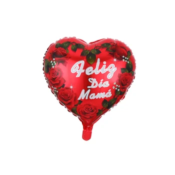 10szt 18 calowy drukowany hiszpański matka folia balony Dzień matki kształt serca hel miłość Globos wystrój mama balon prezenty Balaos