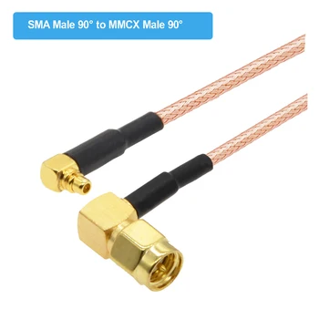 10szt MMCX do SMA przedłużacz warkocz kabel RG316 MMCX wtyk SMA wtyk RF zworka kabel koncentryczny z niskimi stratami przewód zasilający 10 cm 30 cm