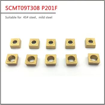 10szt SCMT09T304 SCMT09T308 P201F uniwersalna tokarka narzędzie ostrze do elementów stalowych PVD cemented carbide powlekane ostrze