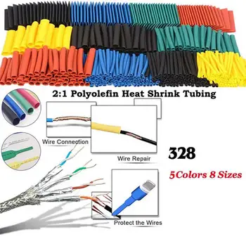 127шт /328шт zestaw полиолефиновая skurcz różne termokurczliwa rurka przewód kabel izolowany rękaw rurki zestaw