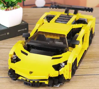 13.7*31*7.7 cm yellow lightning sports car series small particles dla dzieci zebrane zabawki