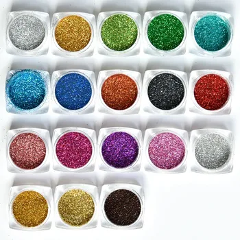 18Pots/lot 5g/pot Holographic Glitter Powder Ultra Fine Laser Holo Nail Glitter Powder Set For Nail Art Decor Glitter Nail Color