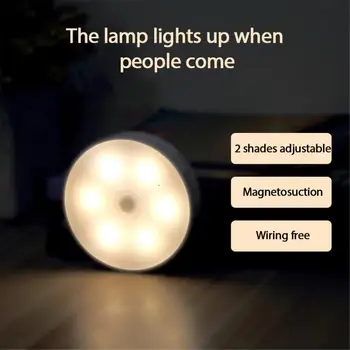 1szt LED czujnik ruchu lampka USB akumulator sypialnia kinkiet schody korytarz inteligentny czujnik światła ciała lampa magnetyczna