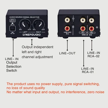 2 in 1 Out RCA Signal Cable Splitter Selection, Switcher, Speaker, Switcher , Source Connector Distributor Box