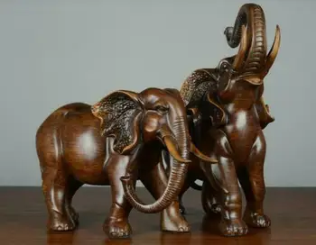 2 szt 8 cali rzeźbione słonie rzeźba rzeźba ręcznie figurka posąg zwierzęcia