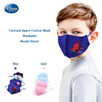 2 szt./op. jednorazowe zmywalne Disneya dla dzieci maski do twarzy Marvel Spiderman mrożone gąbka Антипылевые ochronne zabawki 3-12Y