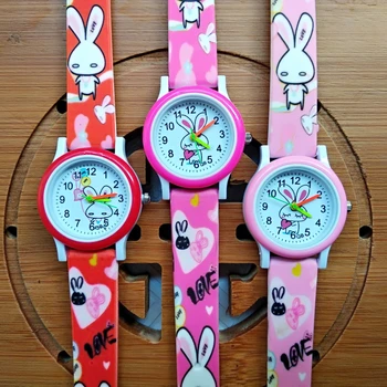 2018 nowa moda dla dzieci zegar mały biały królik z zegarek dzieci chłopcy dziewczęta zegarek prezent zegarek dorywczo zegarek Kwarcowy