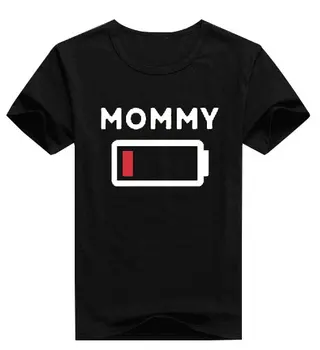 2018 nowy, rodzinny zdaniem lato mama tata corka syn koszulka Damska t-shirt zabawny akumulator kobieta odpowiedni krótki rękaw t-shirt