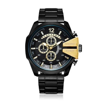 2020 CAGARNY Fashion Trend Big Dial luksusowe Męskie zegarek kwarcowy luksusowe sportowe złote paski ze stali nierdzewnej jakość Relogio Masculino