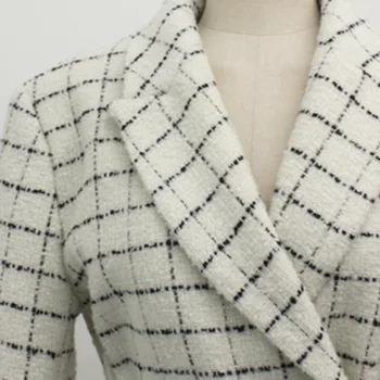 2020 Moda Jesień Zima Damskie Kurtki Praca Biuro Lady Business Mankiety Projekt Podziału Płaszcz Tweed Odzież Wierzchnia Kurtka Kobieta