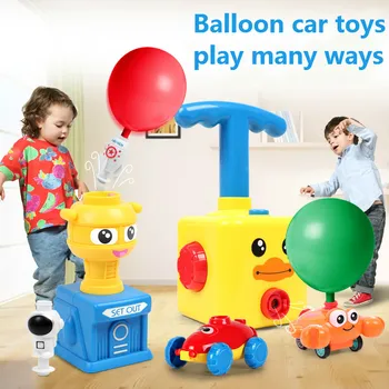 2020 Power Balloon Launch Tower Toy Puzzle Fun Education Bezwładność Air Power Balloon Car Science Experimen zabawka dla dzieci prezent