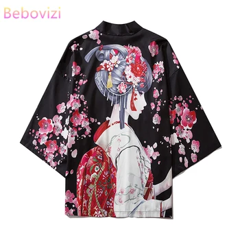 2020 letnia Uliczna moda sweter kimono yukata Obi Harajuku japońskie damskie topy i bluzki męskie odzież Azjatycka