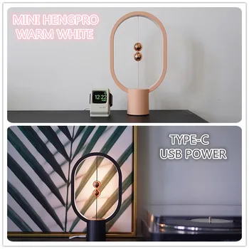 2020 najnowszy USB Powered Mini HENGPRO Ellipse Magnetic Mid-air Switch Night Light Balance LED lampa Office Home Decor