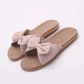 2020 nowy Eva paski cebulę domowe bawełniane kapcie obuwie domowe Japoński styl lniane kapcie pantofle damskie klapki Obuwie damskie