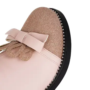 2020 nowy styl księżniczki Damskie buty Korona cebula płaskie botki różowy słodki studencki butów boczny zamek błyskawiczny Srebrna linia mały rozmiar