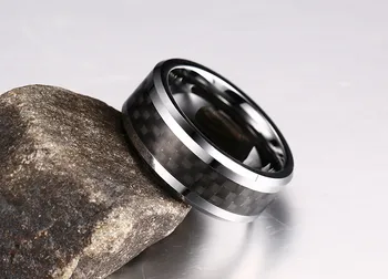 2020 nowy wysokiej jakości pierścień z węglika wolframu dla mężczyzn średnia włókno węglowe Modne męskie akcesoria