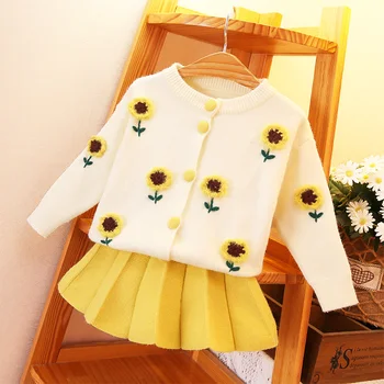 2021 Wiosna Baby Girls Princess Dress Dresses Jesień Zima kreskówka Leopard Sweater Dress for Kids Girl Dress odzież Dziecięca