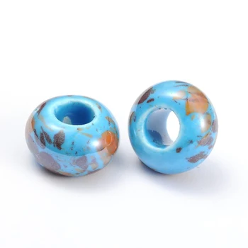 20szt 15mm ręcznie porcelany kulki ceramiczne koraliki perłowe Rondelle Spacer koralik do produkcji biżuterii naszyjniki bransoletki kolczyki