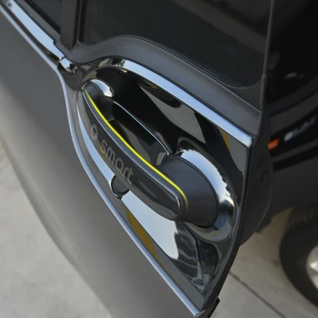 2szt motoryzacja klamka nadgarstek Shell Cover naklejka uchwyt Scratch Protector Carbon Fiber Case dla nowego Smart fortwo 453 akcesoria samochodowe