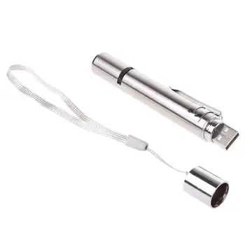 3 in1 500LM Mini USB latarka aluminiowa USB akumulator LED Laser edukacyjna i UV-Latarka uchwyt i latarka wielofunkcyjna lampa